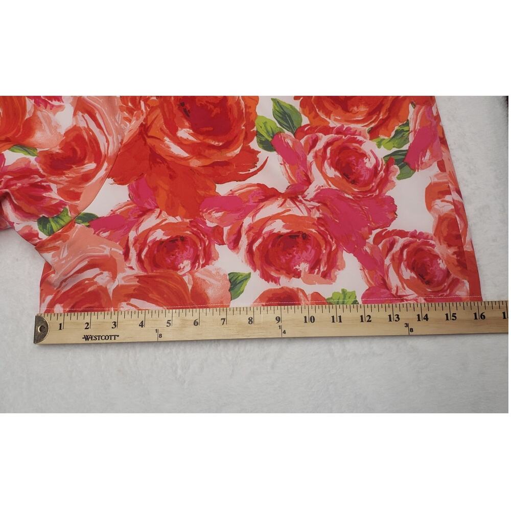 New York & Company Strapless Floral Romper L Rose Print Belted Pockets - Picture 11 of 14